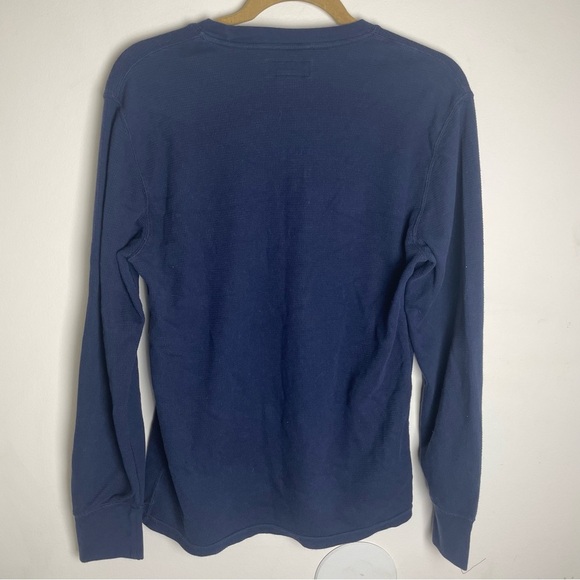 POLO Ralph Lauren Navy Blue Waffle Knit Long Sleeve Top - Picture 7 of 8
